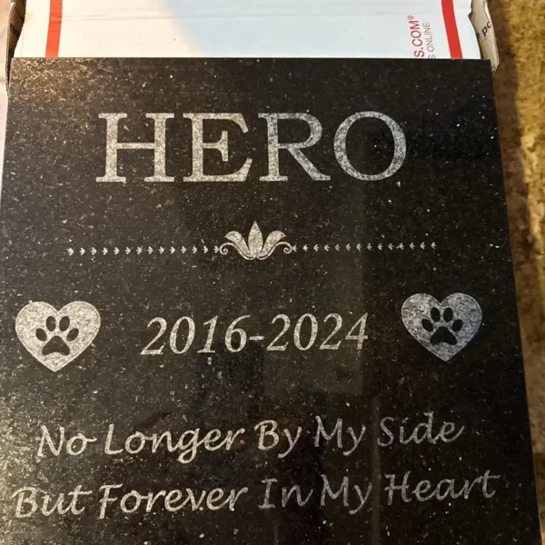 Custom Memorial Grave Marker for Dog Cat Horse Black Granite Personalized Headstone - Image 11