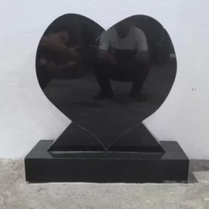 heart shaped black granite headstone child memorial