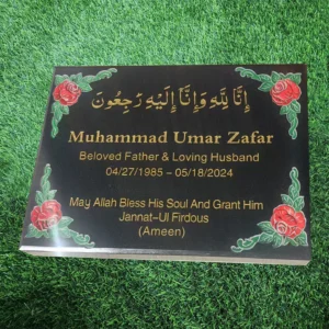 rose carved Muslim headstones for graves