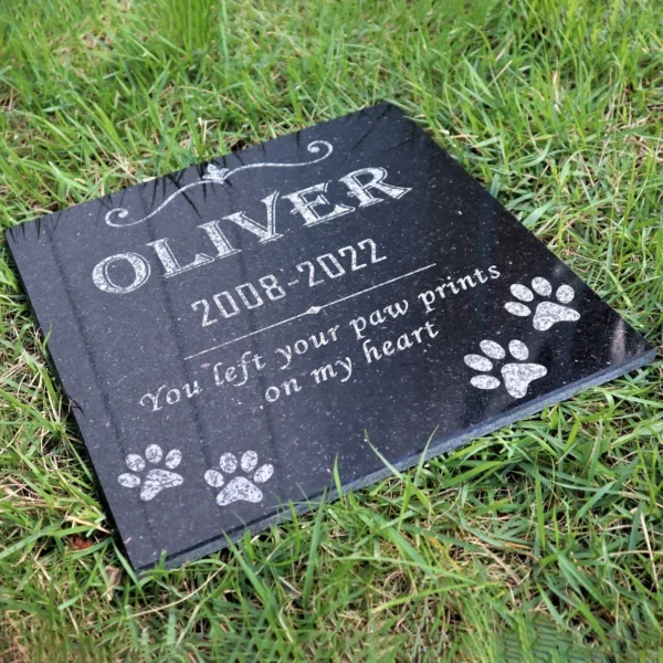 paw prints memorial marker