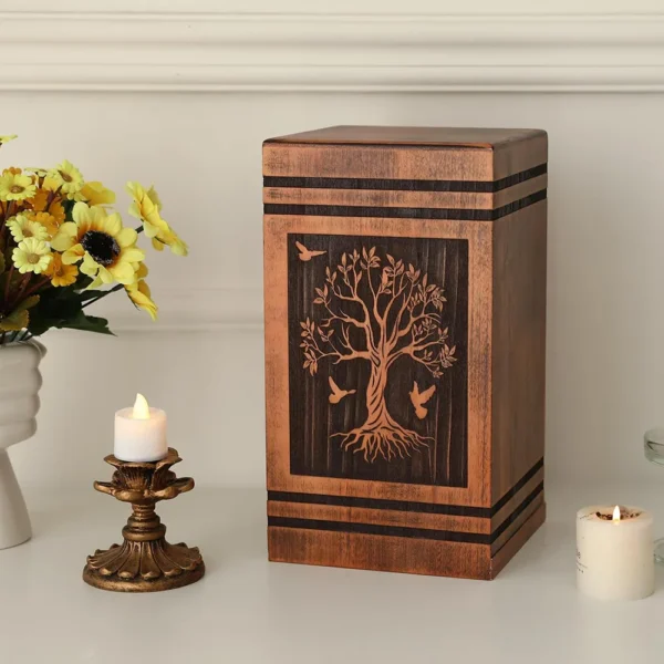 Tree of Life Wooden Urn Box