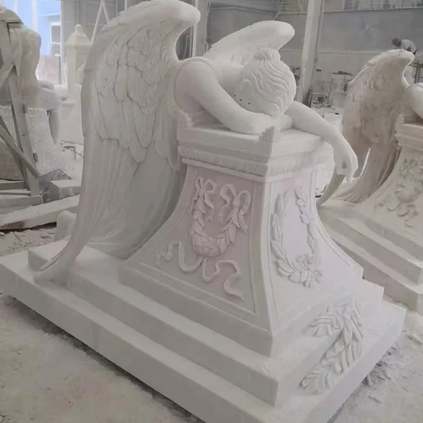 hand carved crying angel statue monument