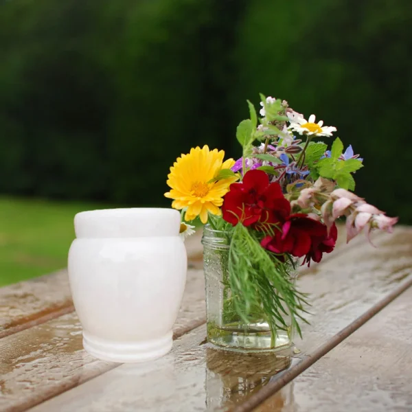 white urn for human ashes